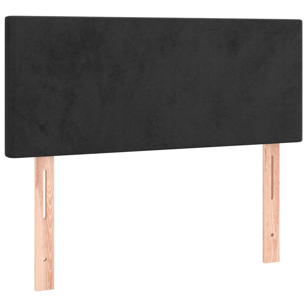 vidaXL Κρεβάτι Boxspring με Στρώμα & LED Μαύρο 120x200 εκ. Βελούδινο