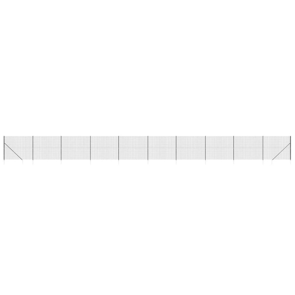 vidaXL Συρματόπλεγμα Περίφραξης Ανθρακί 1,8 x 25 μ. με Καρφωτές Βάσεις