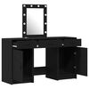 vidaXL Τραπέζι περιποίησης με συρτάρι 3 pcs Μαύρο 50 x 41 x 135 εκ