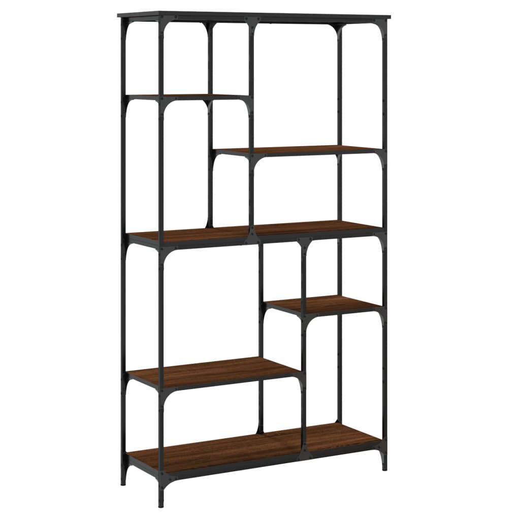 vidaXL Βιβλιοθήκη Καφέ Δρυς 99 x 35,5 x 176 εκ. Επεξεργ. Ξύλο/Ατσάλι