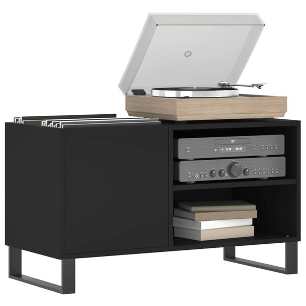vidaXL Δισκοθήκη Μαύρη 85 x 38 x 48 εκ. από Επεξεργασμένο Ξύλο