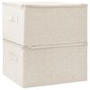 vidaXL Κουτιά Αποθήκευσης 2 τεμ. Κρεμ 43 x 34 x 23 εκ. Υφασμάτινα