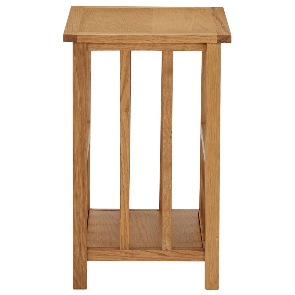 vidaXL Τραπεζάκι με Θήκη Περιοδικών 45 x 35 x 55 εκ. Μασίφ Ξύλο Δρυός