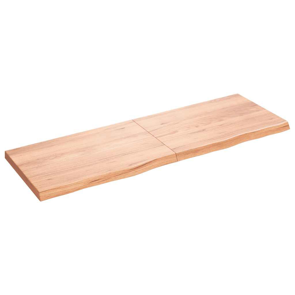 vidaXL Ράφι Τοίχου Ανοιχτό Καφέ 180x60x(2-6)εκ. Επεξ. Μασίφ Ξύλο Δρυός