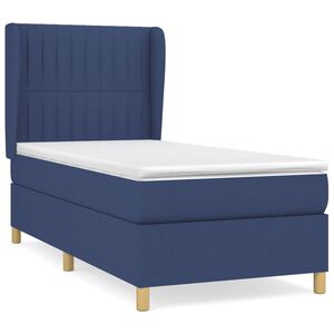vidaXL Κρεβάτι Boxspring με Στρώμα Μπλε 80x200 εκ. Υφασμάτινο