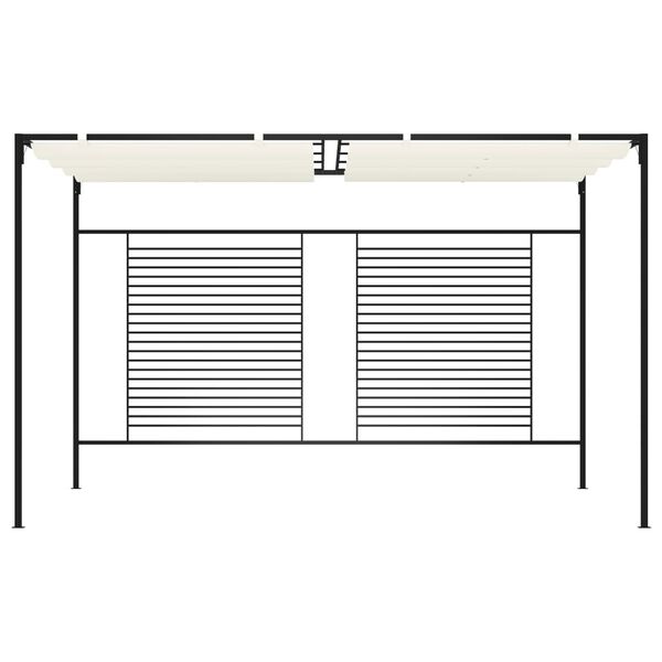 vidaXL Πέργκολα με Πτυσσόμενη Οροφή Κρεμ 3 x 4 x 2,3 μ. 180 γρ./μ²