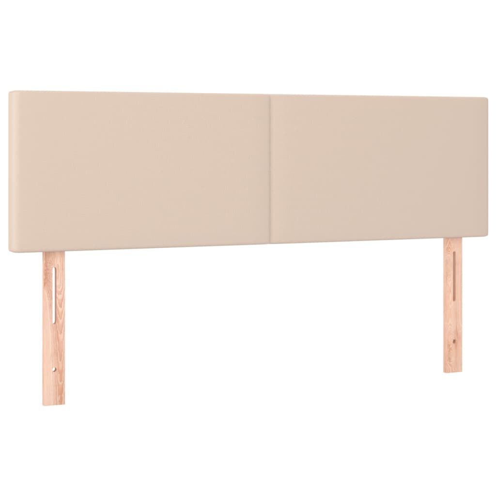 vidaXL Κρεβάτι Boxspring με Στρώμα Καπουτσίνο 140x200εκ.από Συνθ.Δέρμα
