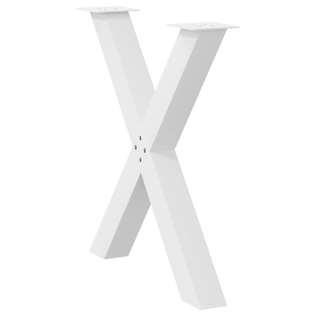 vidaXL Πόδια Τραπεζαρίας σε Σχήμα Χ 3 τεμ. Λευκά 80x(72-73) εκ. Ατσάλι