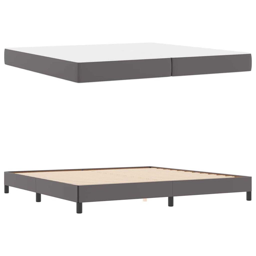 vidaXL Κρεβάτι Άλλο Γκρι 200 x 200 cm Τεχνητό δέρμα