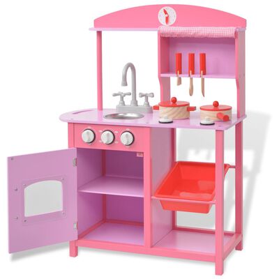 vidaXL Κουζίνα Παιδική Ροζ 60 x 27 x 83 εκ. Ξύλινη