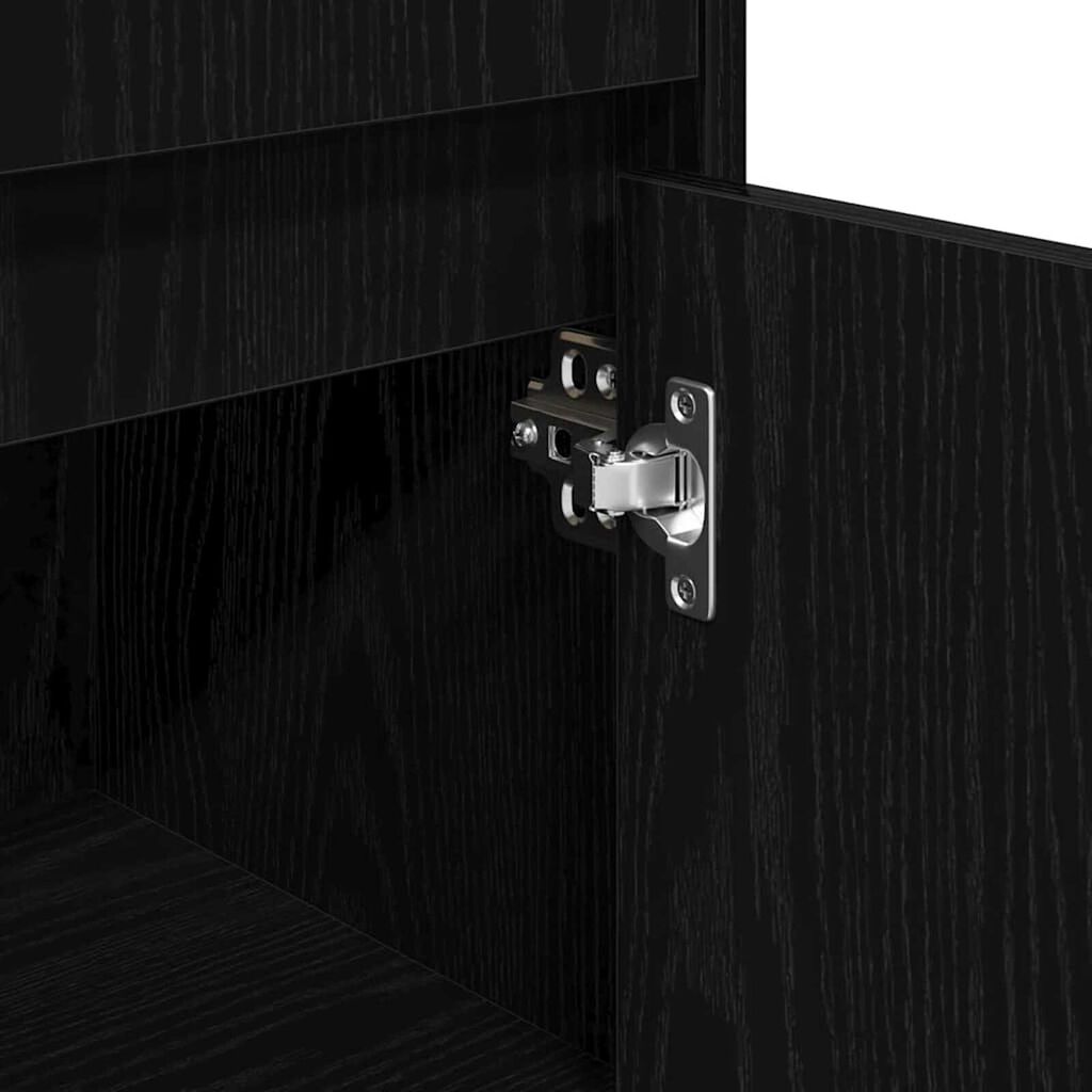 vidaXL Ντουλάπι Μπάνιου Μαύρη Οξυά 30 x 30 x 95 cm Επεξεργασμένο ξύλο