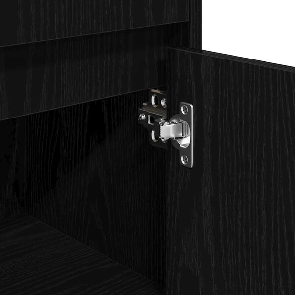 vidaXL Ντουλάπι Μπάνιου Μαύρη Οξυά 30 x 30 x 95 cm Επεξεργασμένο ξύλο
