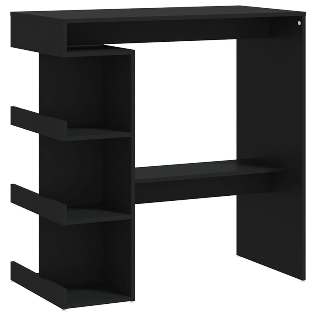 vidaXL Τραπέζι Μπαρ με Ράφια Μαύρο 100x50x101,5 εκ. Επεξ. Ξύλο