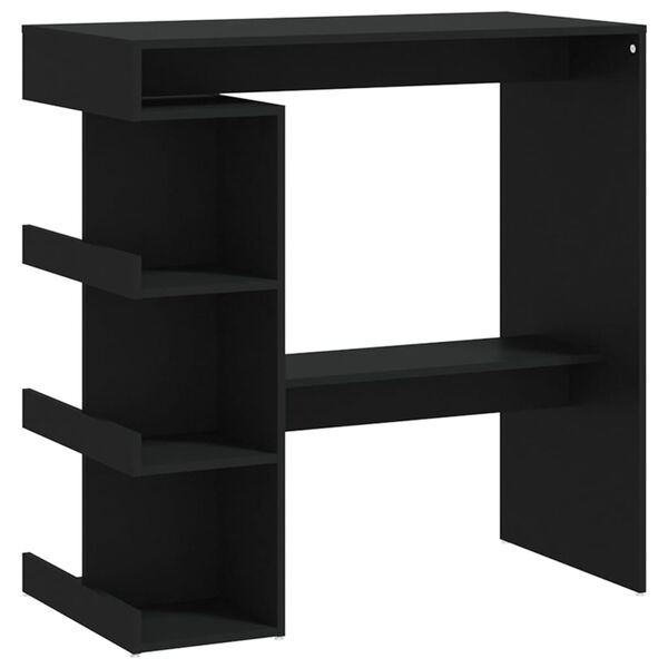 vidaXL Τραπέζι Μπαρ με Ράφια Μαύρο 100x50x101,5 εκ. Επεξ. Ξύλο