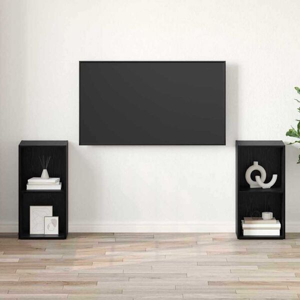 vidaXL Σετ επίπλου τηλεόρασης 2 pcs Μαύρη δρυς 72 x 35 x 36.5 cm