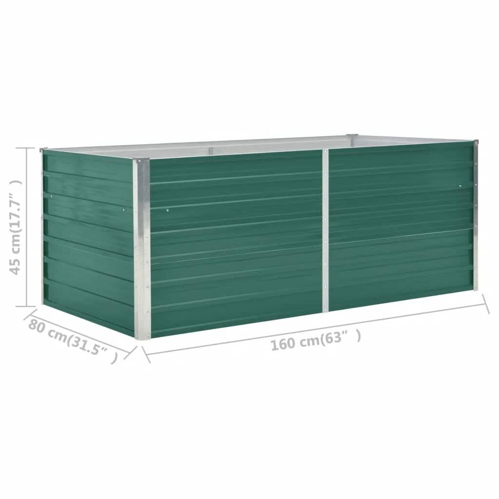 vidaXL Ζαρντινιέρα Ψηλή Πράσινη 160x80x45 εκ. Γαλβανισμένος Χάλυβας
