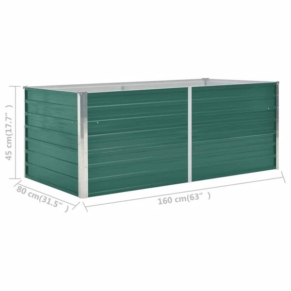 vidaXL Ζαρντινιέρα Ψηλή Πράσινη 160x80x45 εκ. Γαλβανισμένος Χάλυβας