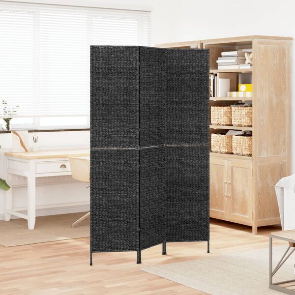 vidaXL Διαχωριστικό Δωματίου με 3 Πάνελ Μαύρο 122x180εκ. Υάκινθο Νερού