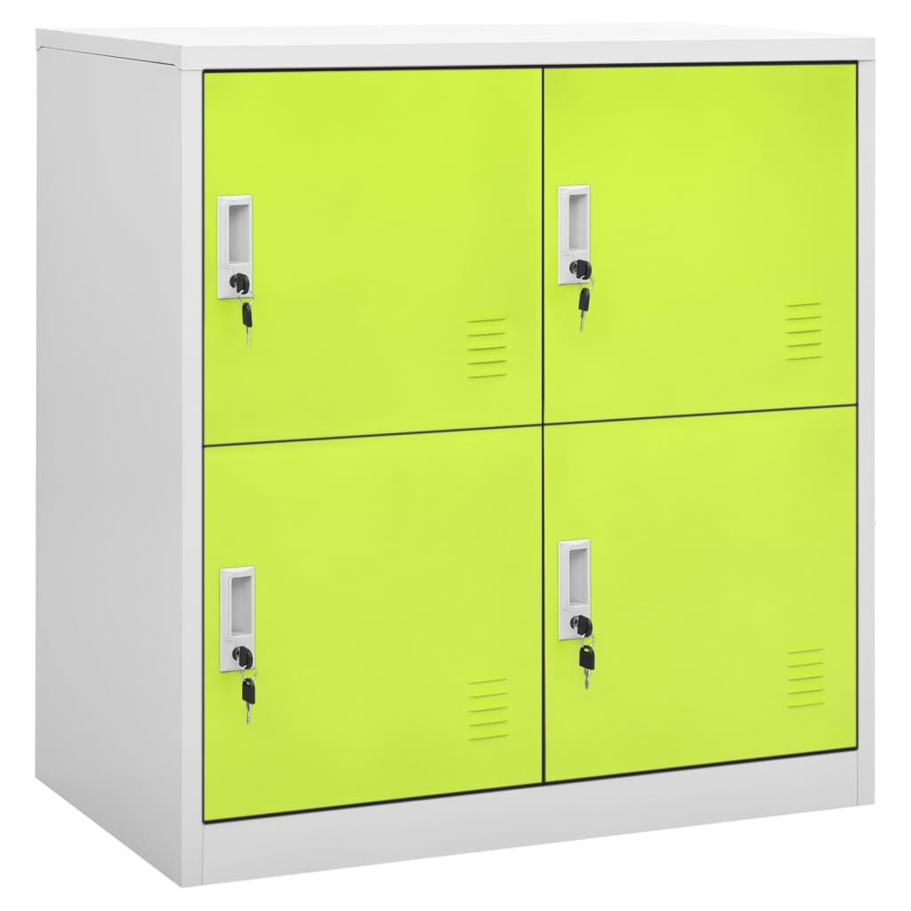 vidaXL Φοριαμοί 2 τεμ. Ανοιχτό Γκρι/Πράσινο 90x45x92,5 εκ. Ατσάλινοι