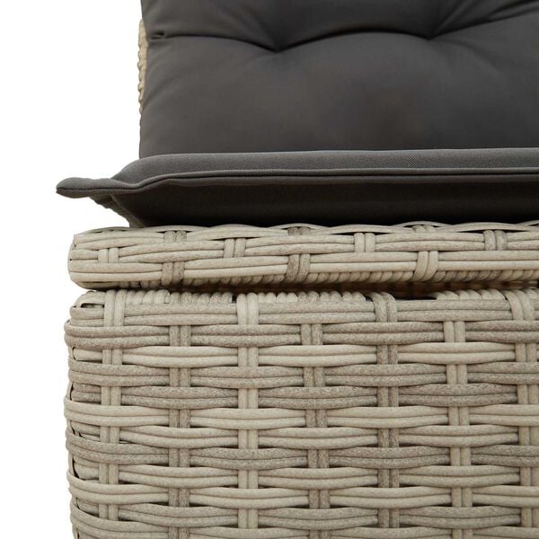 vidaXL Σετ Καναπέ Κήπου με αποθήκευση 9 pcs Ανοιχτό γκρι Πολυ ράταν