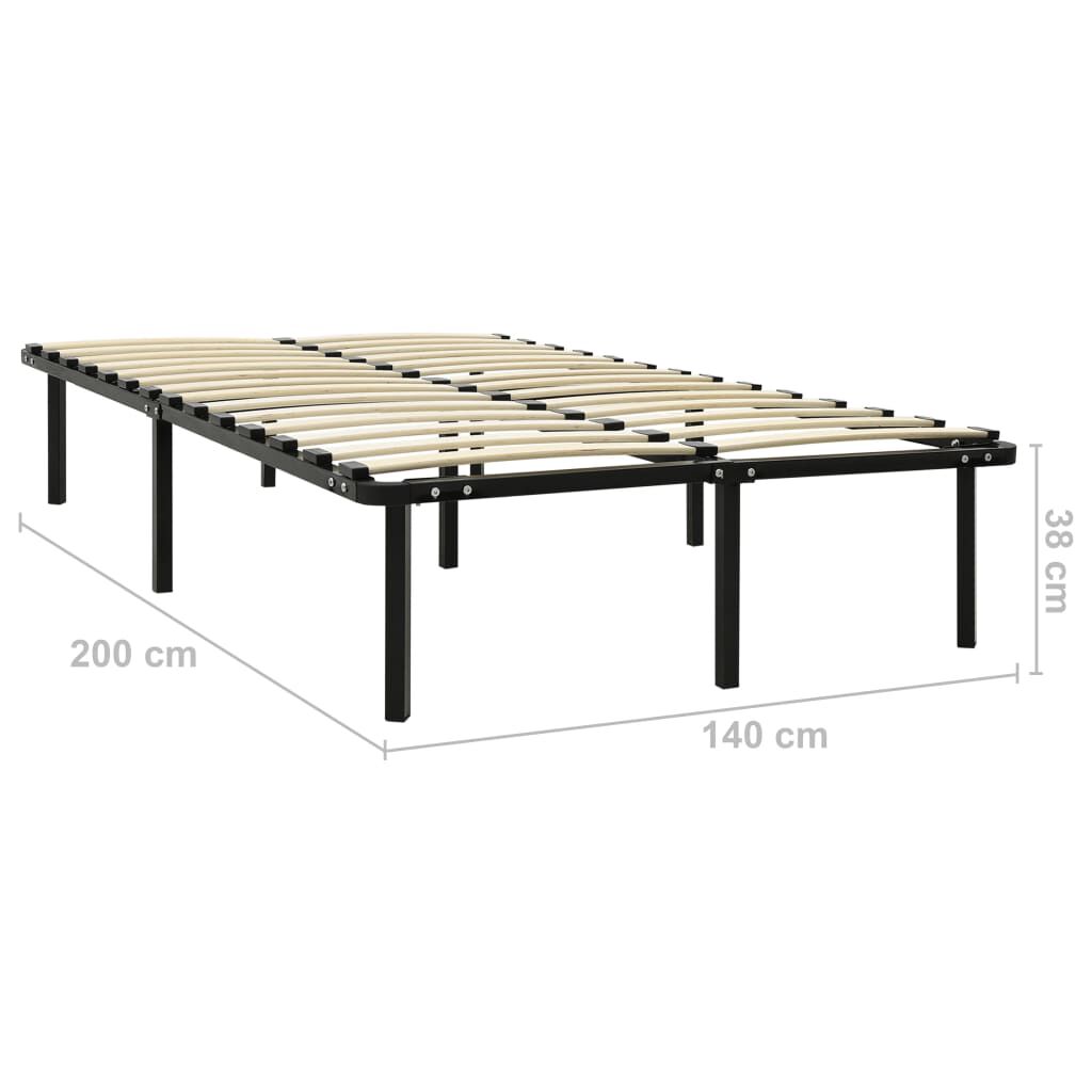 vidaXL Πλαίσιο Κρεβατιού Μαύρο 140 x 200 εκ. Μεταλλικό