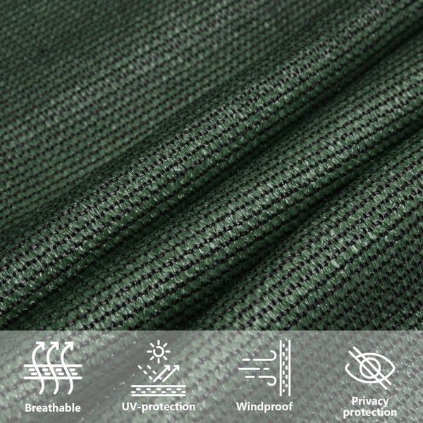 vidaXL Πανί Σκίασης Σκούρο Πράσινο 3,5x3,5x4,9 μ. από HDPE 160 γρ./μ²