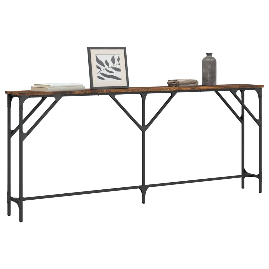 vidaXL Τραπέζι Κονσόλα Καπνιστή Δρυς 180x23x75 εκ. Επεξεργασμένο Ξύλο