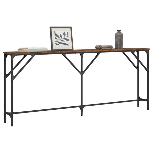 vidaXL Τραπέζι Κονσόλα Καπνιστή Δρυς 180x23x75 εκ. Επεξεργασμένο Ξύλο