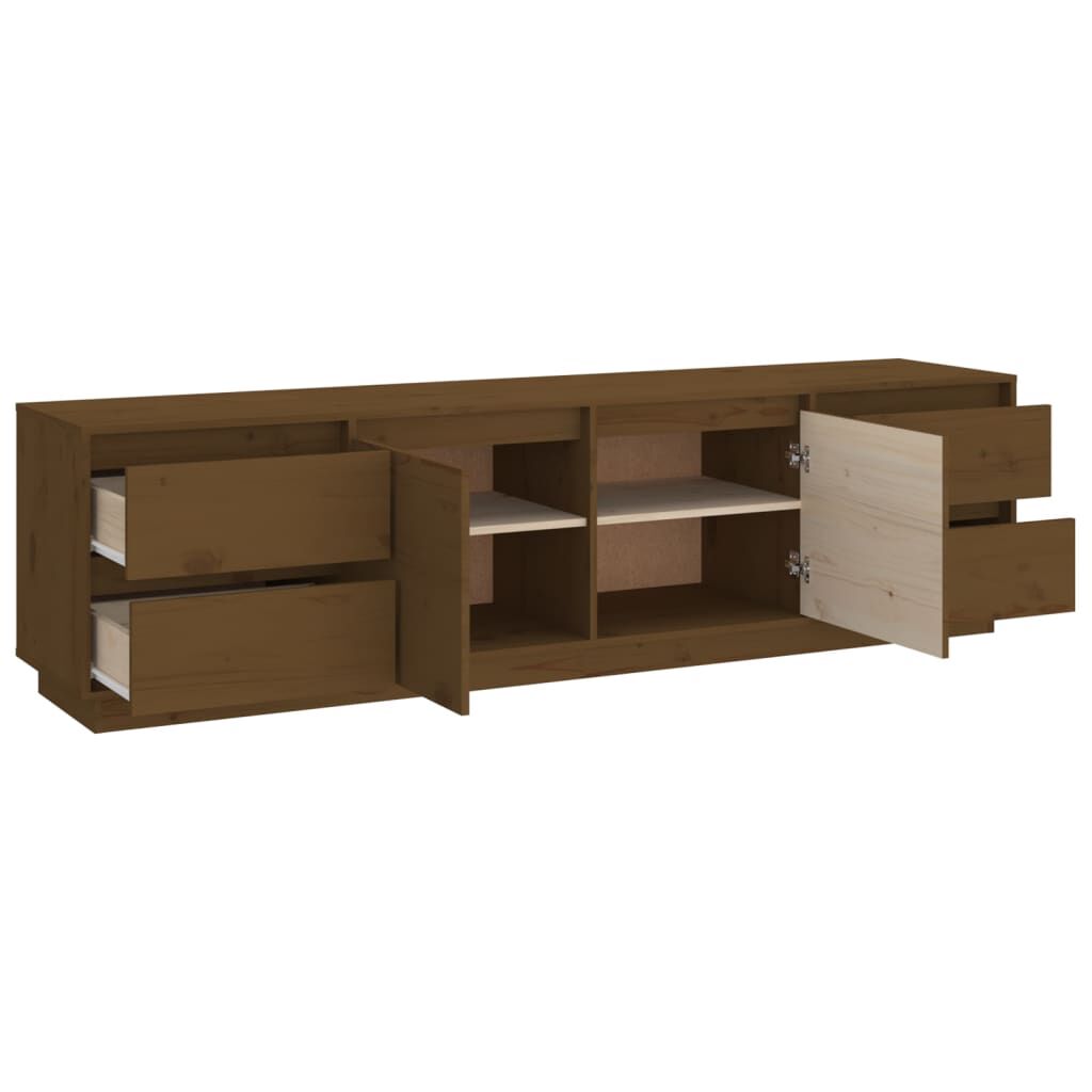 vidaXL Έπιπλο Τηλεόρασης Καφέ Μελί 176x37x47,5εκ από Μασίφ Ξύλο Πεύκου