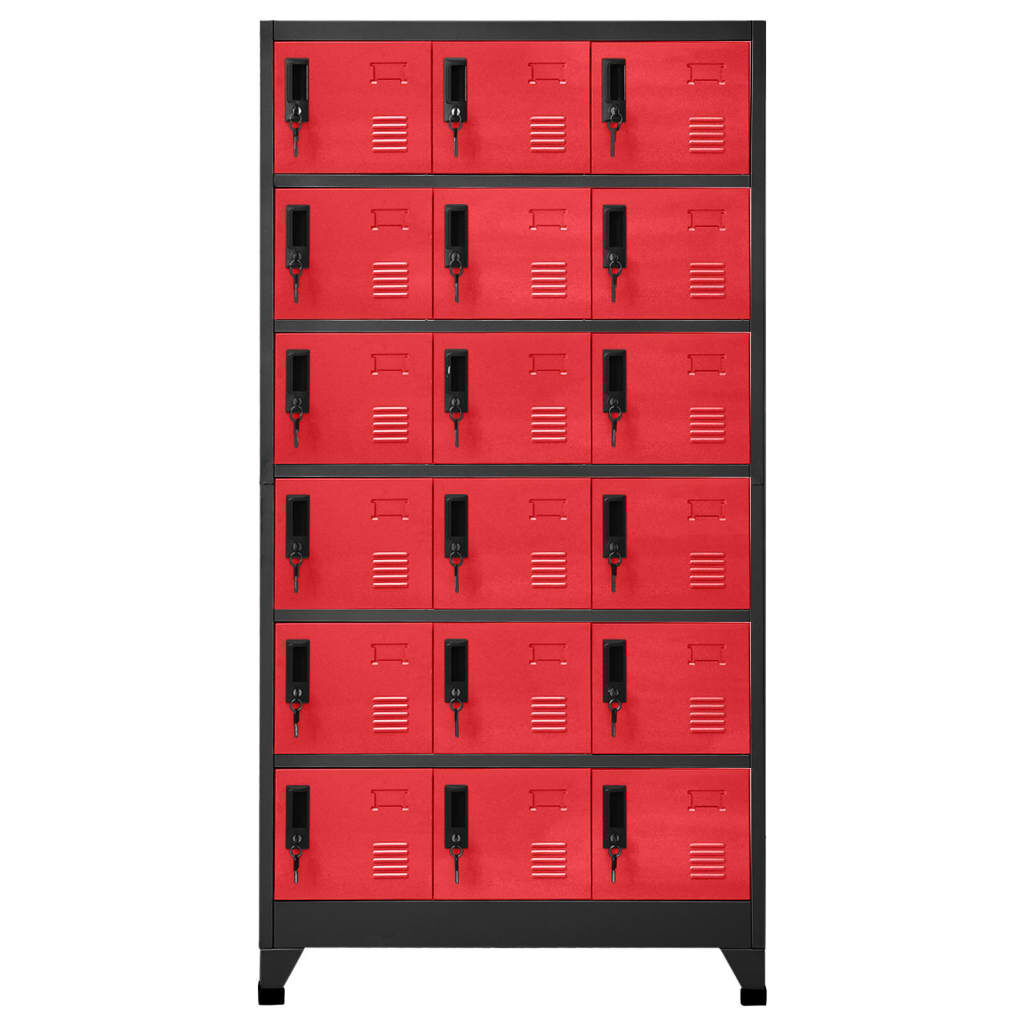 vidaXL Φοριαμός Ανθρακί και Κόκκινο 90 x 40 x 180 εκ. Ατσάλινος
