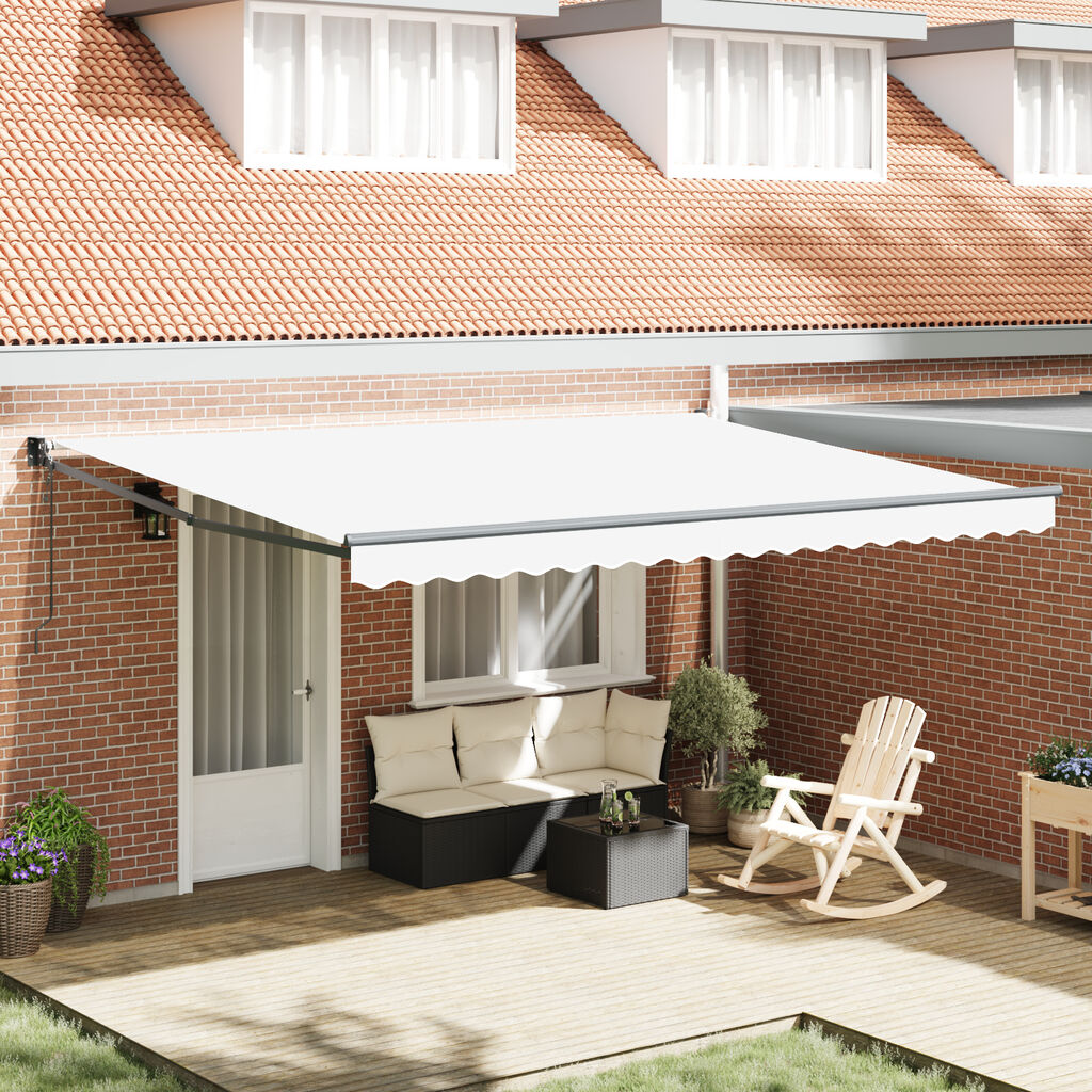 vidaXL Αυτόματη Ανασυρόμενη Τέντα Λευκή 450x300 cm