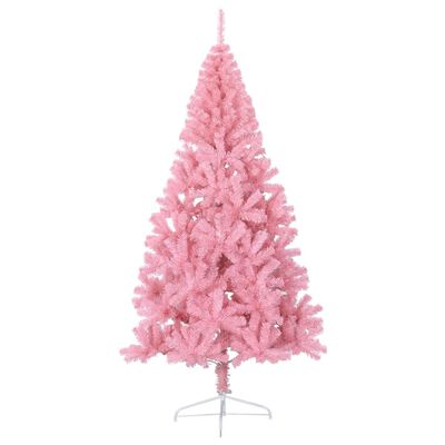 vidaXL Χριστουγεννιάτικο Δέντρο Τεχνητό Μισό Με Βάση Ροζ 180 εκ. PVC