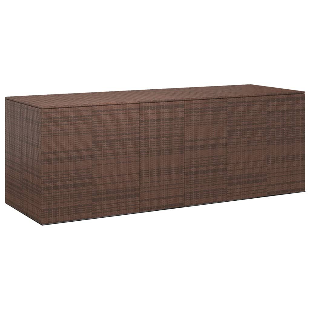 vidaXL Κουτί Μαξιλαριού Κήπου Καφέ 291x100,5x104 εκ. Ρατάν Πολυαιθ.