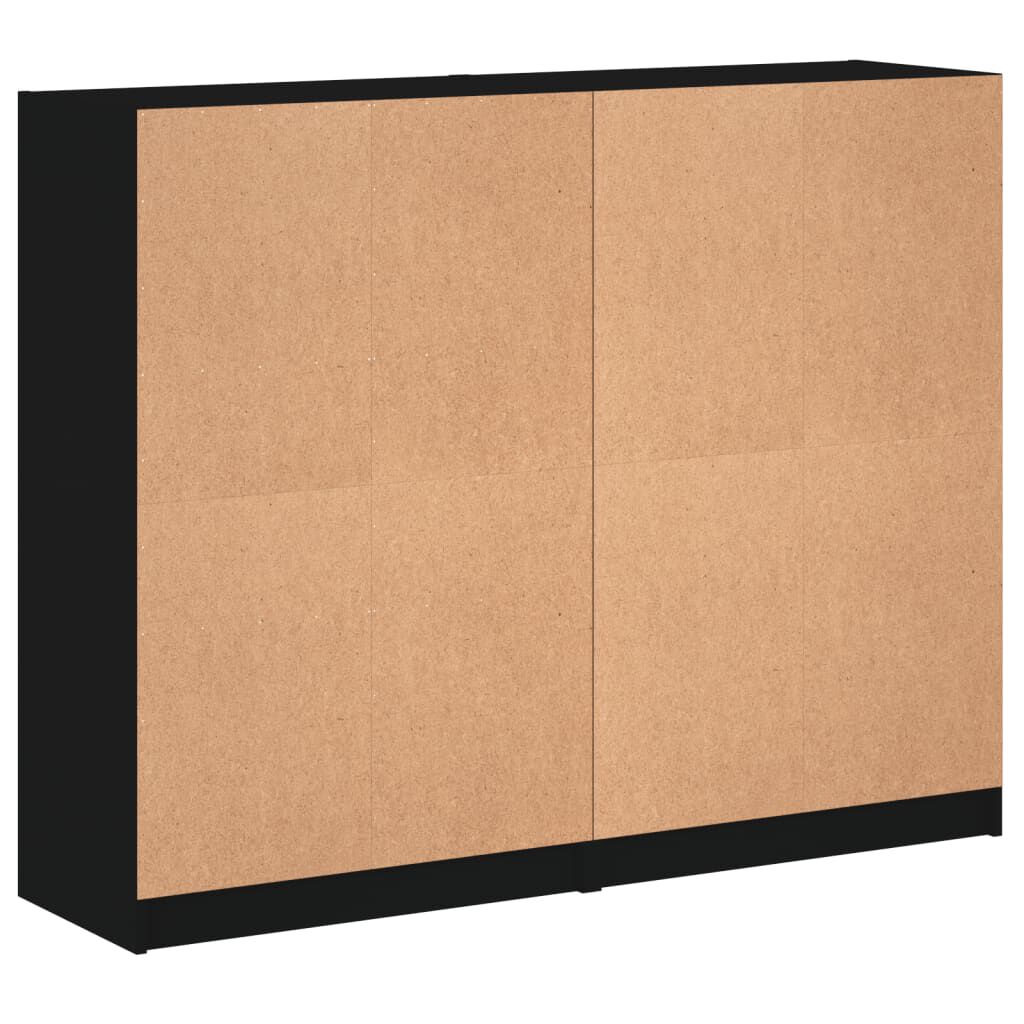 vidaXL Βιβλιοθήκη με Πόρτες Μαύρη 136x37x109 εκ. Επεξ. Ξύλο