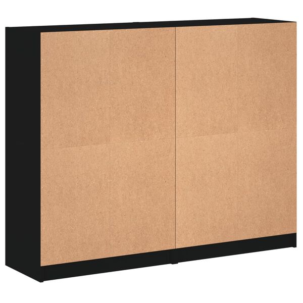 vidaXL Βιβλιοθήκη με Πόρτες Μαύρη 136x37x109 εκ. Επεξ. Ξύλο