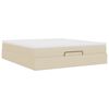 vidaXL Οθωμανικό κρεβάτι με στρώμα Cream 180x200cm ύφασμα