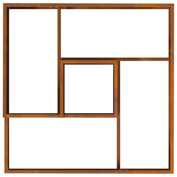 vidaXL Γλάστρα Κήπου Καφέ 80 x 80 x 50 εκ. Ατσάλι σκληρυθέν στον αέρα
