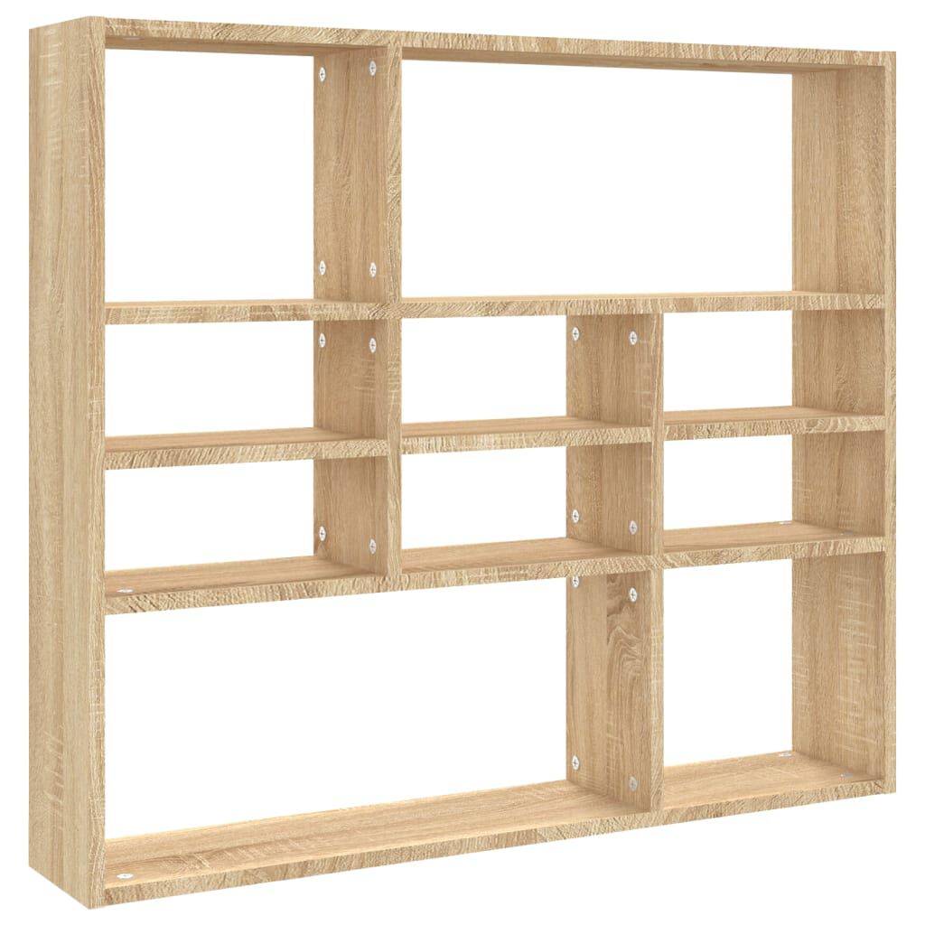 vidaXL Ραφιέρα Τοίχου Sonoma Δρυς 90 x 16 x 78 εκ. από Επεξ. Ξύλο