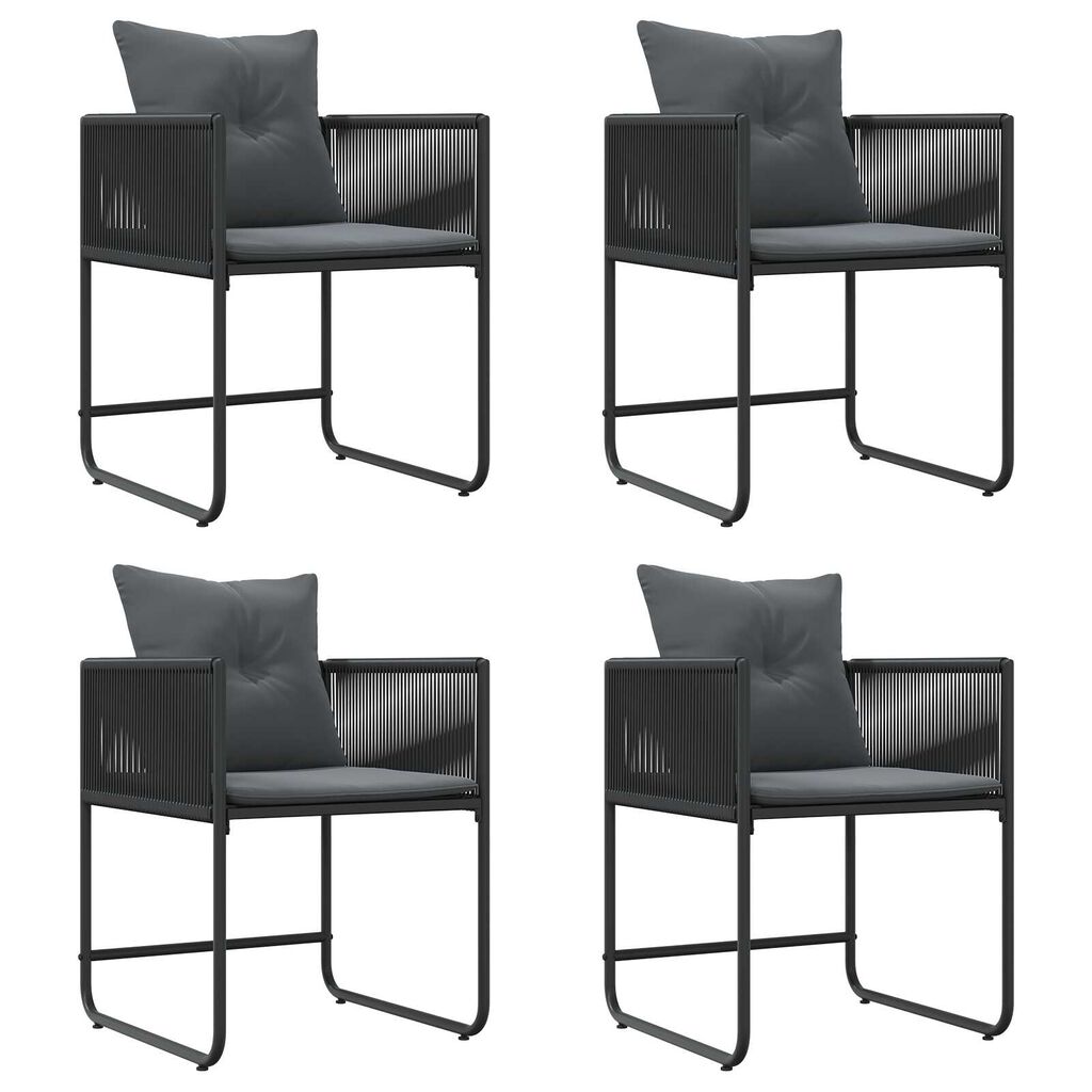 vidaXL Σέτ φαγητού για κήπο 5 pcs Μαύρο Ατσάλι