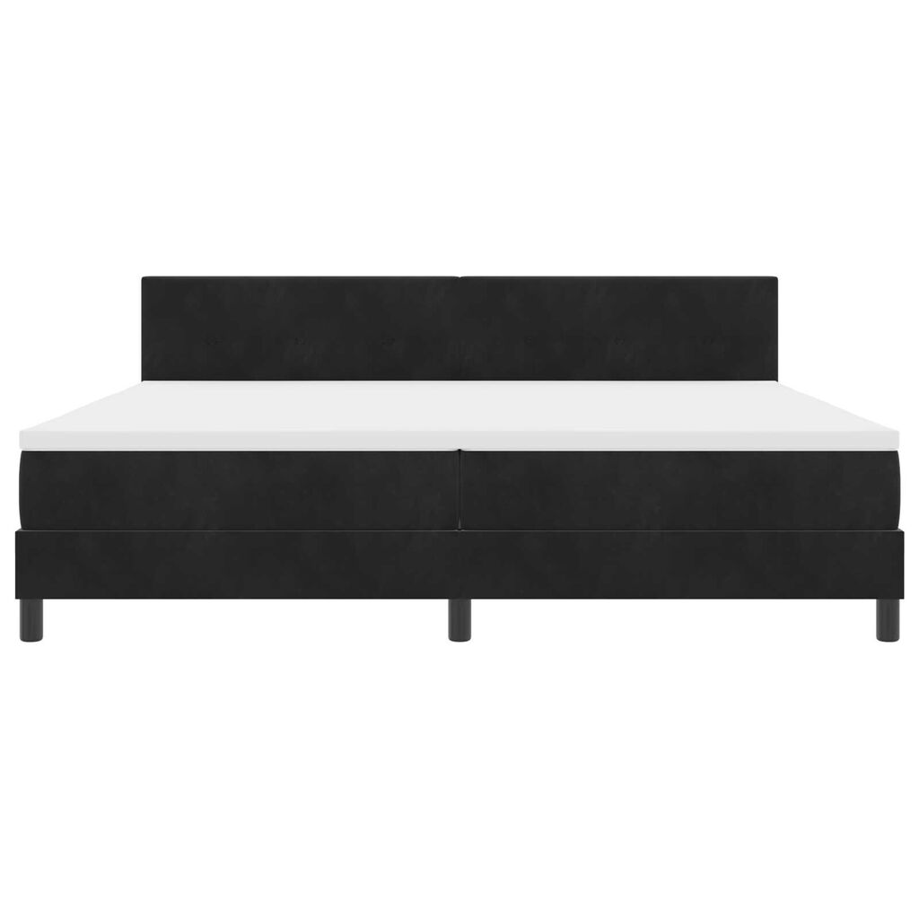 vidaXL Κρεβάτι Box Spring με Στρώμα Μαύρο 200x200 εκ Βελούδο