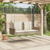 vidaXL Παγκάκι Κούνια Μπεζ 119x56x48 εκ. Συνθετικό Ρατάν με Μαξιλάρια
