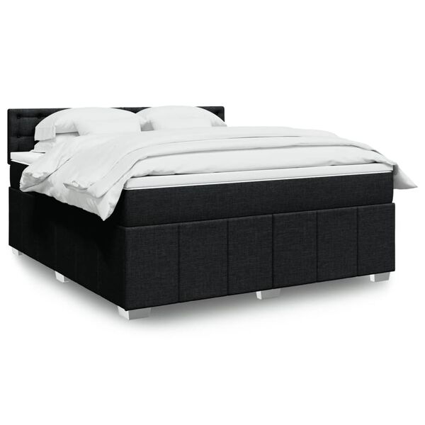 vidaXL &Kappa;&rho;&epsilon;&beta;ά&tau;&iota; Boxspring &mu;&epsilon; &Sigma;&tau;&rho;ώ&mu;&alpha; &Mu;&alpha;ύ&rho;&omicron; 180x200 &epsilon;&kappa;. &Upsilon;&phi;&alpha;&sigma;&mu;ά&tau;&iota;&nu;&omicron;