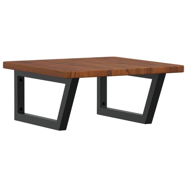 vidaXL Ράφι Νιπτήρα Τοίχου από Ατσάλι / Μασίφ Ξύλο Δρυός