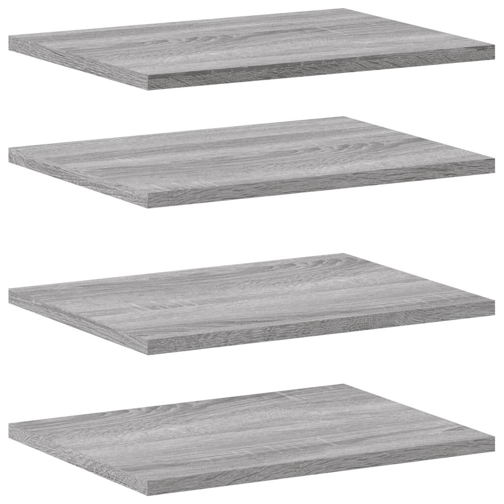 vidaXL Ράφια Τοίχου 4 τεμ. Γκρι Sonoma 40x30x1,5 εκ. Επεξεργ. Ξύλο