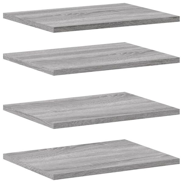 vidaXL Ράφια Τοίχου 4 τεμ. Γκρι Sonoma 40x30x1,5 εκ. Επεξεργ. Ξύλο