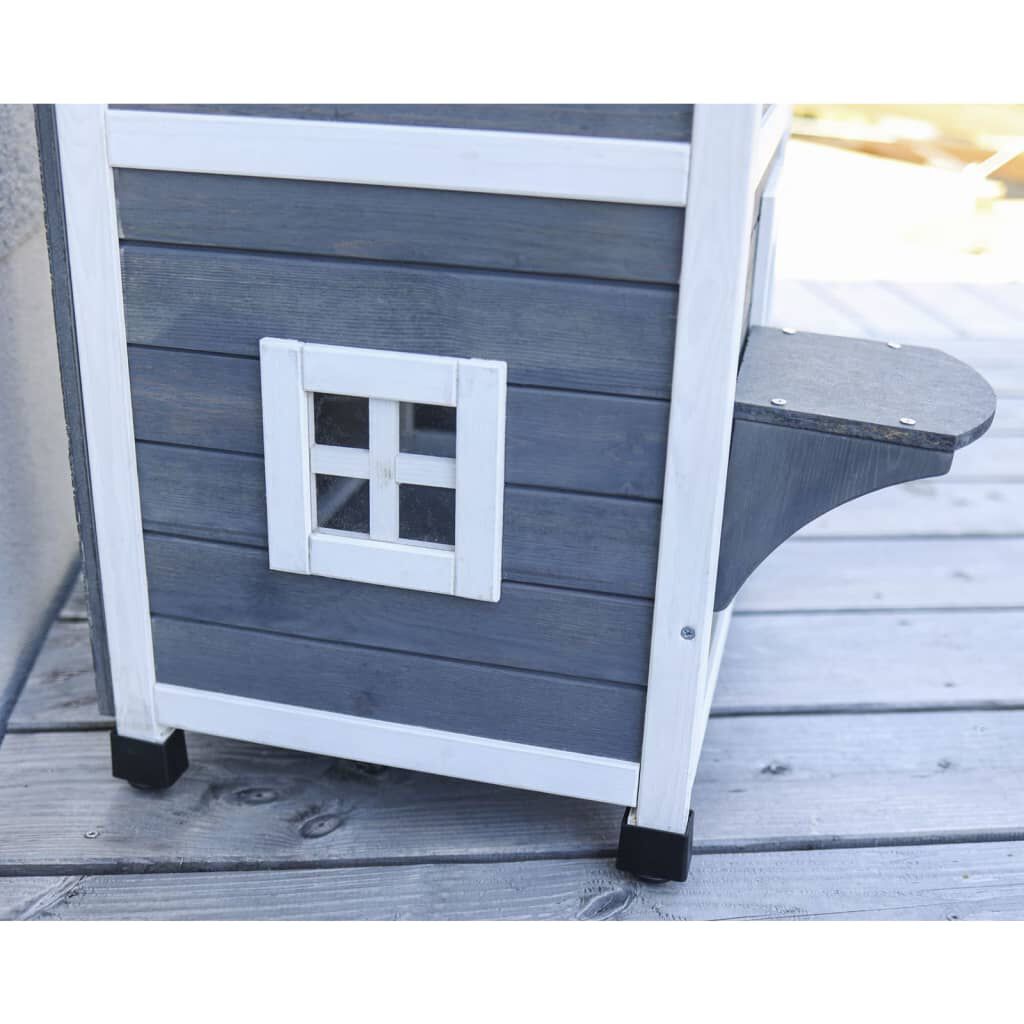 Kerbl Outdoor Γατόσπιτο Family 57 x 55 x 80 εκ. Γκρι και Λευκό