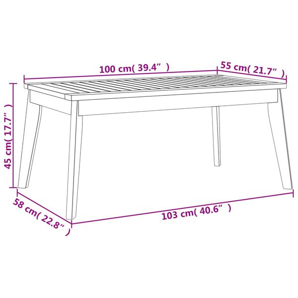 vidaXL Τραπεζαρία Κήπου 100x55x45 εκ. Μασίφ Ξύλο Ακακίας