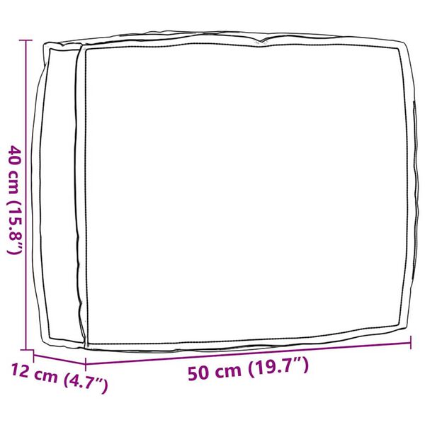 vidaXL Μαξιλάρι παλέτας για πλάτη Κρεμ 50 x 40 x 12 cm Ύφασμα Oxford
