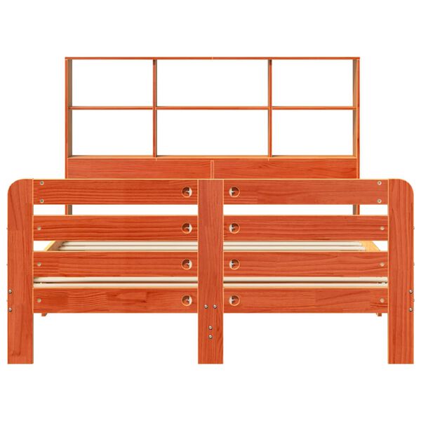 vidaXL Σκελετός Κρεβ. Χωρίς Στρώμα Καφέ Κεριού 135x190 εκ Μασίφ Πεύκο