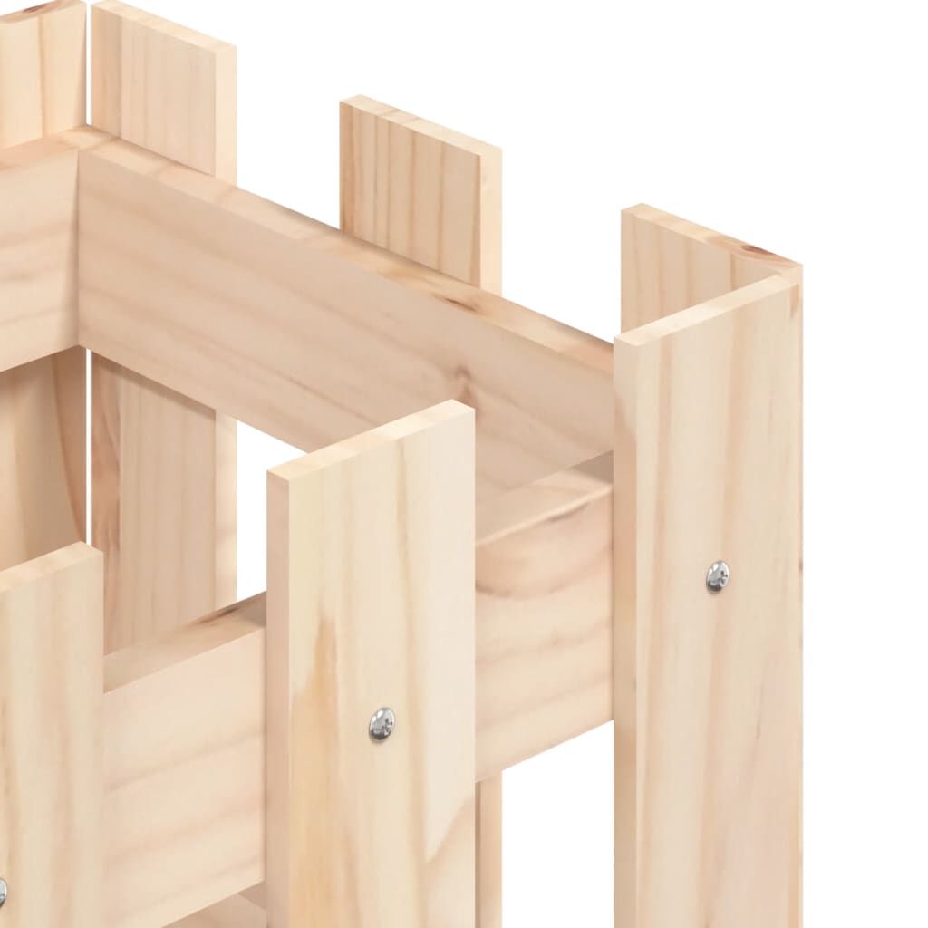 vidaXL Ζαρντινιέρα με Σχέδιο Φράχτη 30 x 30 x 30 εκ. Μασίφ Ξύλο Πεύκου